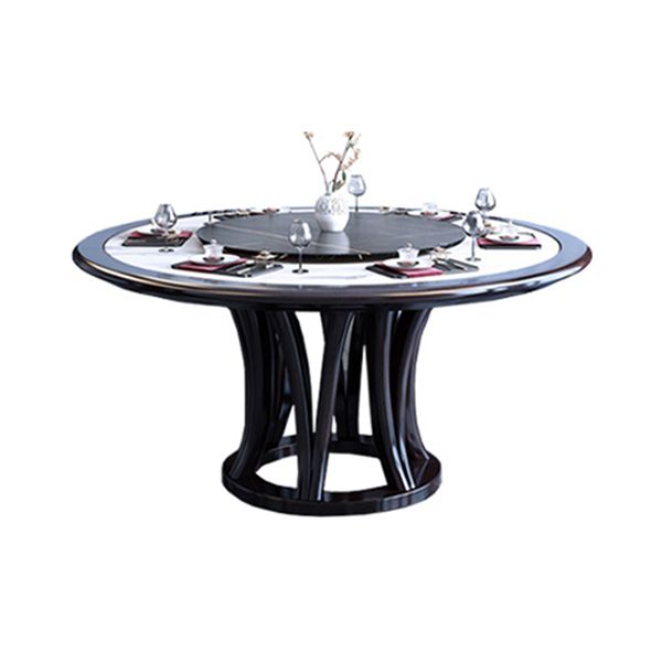 Round Dining Table with Wooden Pedestal Tradition Dinette Table for Home Clearhalo 'Dining Tables & Seating' 'Dining Tables' 'dining_table' 'furn' 'furn_dining_table' 'Furniture' 'Kitchen & Dining Furniture' 1200x1200_86b9420b-fb49-428b-8972-74c311e678d1