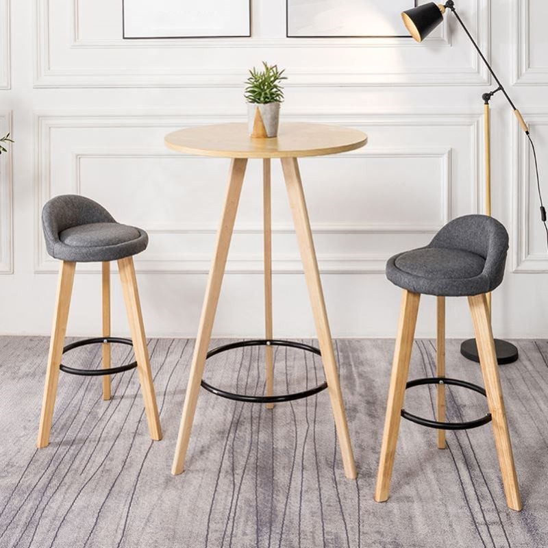 Industrial Natural Wood Bar Table 23.6"W Round Top Bistro Table for Cafe Clearhalo 'Bar Furniture' 'Bar Tables' 'bar_tables' 'furn' 'furn_bar_tables' 'Furniture' 'furniture_bar_tables' 'Kitchen & Dining Furniture' 'kitchen&dining_furn' 'kitchen' 1200x1200_86b960a9-368b-4b76-bf31-47e3f9add9c0