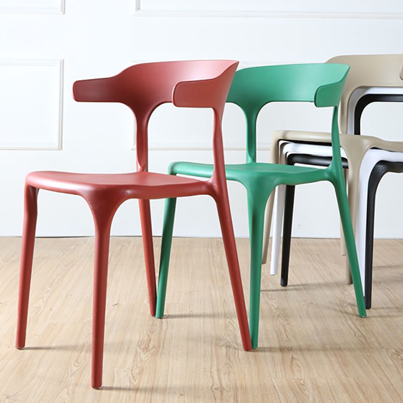 Contemporary Style Armless Dining Chair Plastic Open Back Side Chair for Restaurant Clearhalo 'Dining Chairs' 'Dining Tables & Seating' 'dining_chair' 'furn' 'furn_dining_chair' 'Furniture' 'Kitchen & Dining Furniture' 1200x1200_86ba55d6-56d4-4667-b408-ed51addeb4bc
