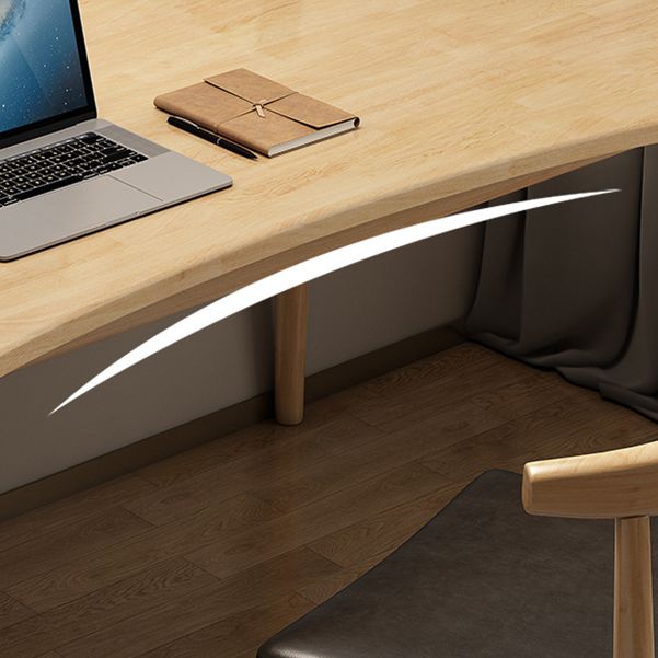 23,62 "W Curbe Writing Desk 1 étagère bureau de bureau en bois avec base de Parsons