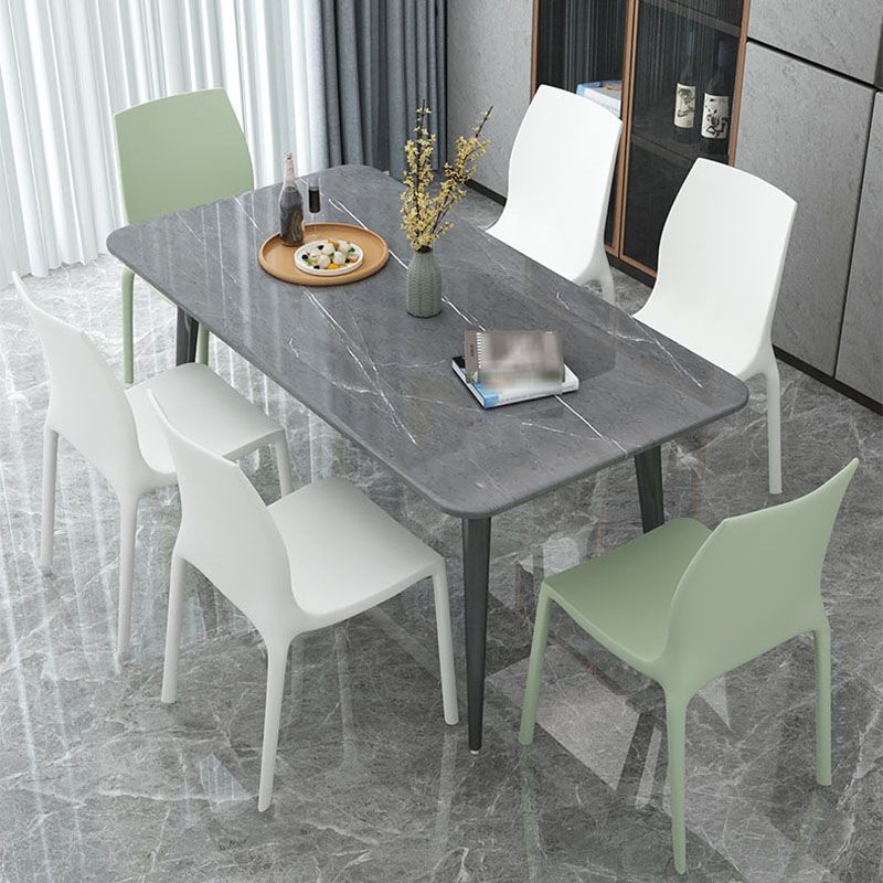 Contemporary Style Stackable Chairs Dining Armless Chair with Plastic Legs for Kitchen Clearhalo 'Dining Chairs' 'Dining Tables & Seating' 'dining_chair' 'Furniture' 'furniture_dining_chair' 'Kitchen & Dining Furniture' 1200x1200_86bbe0ac-2733-49f2-ac60-7e00fb2d6046