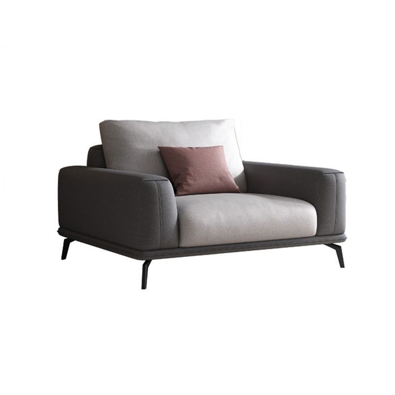 Sezionali in pelle finto/divano con braccio quadrato per soggiorno