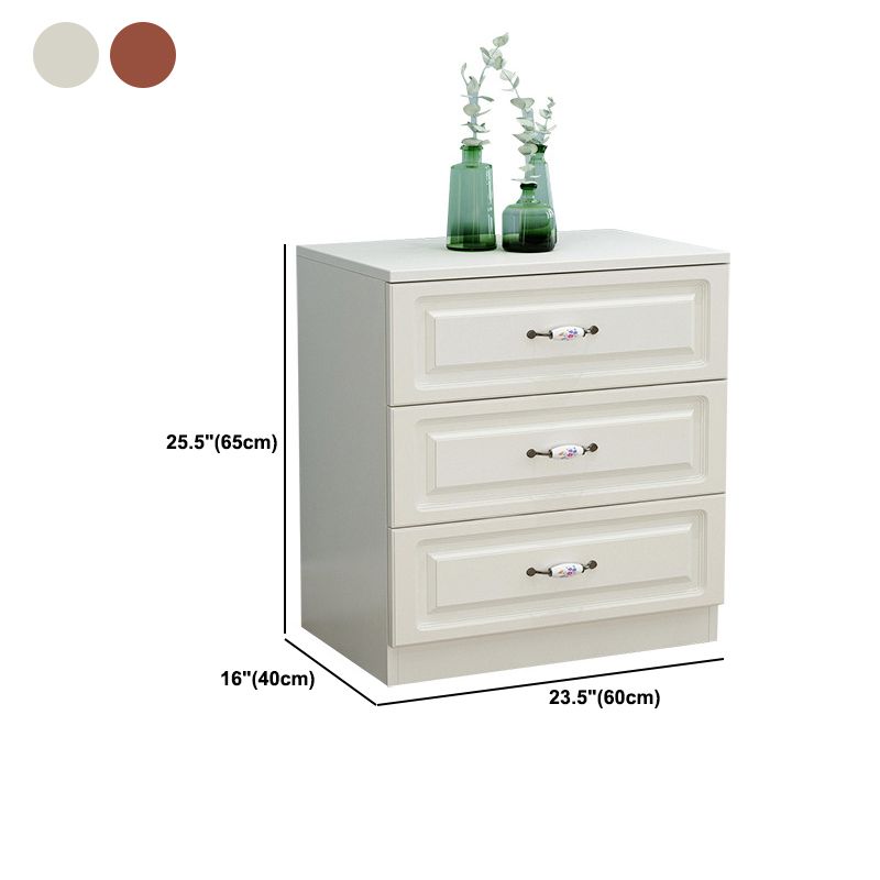 White Modern Accent Chest with Drawers 15.74" Wide Side Cabinet