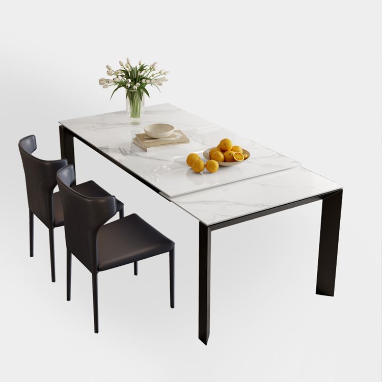 Table à manger rectangulaire en pierre, meuble extensible de Style moderne, 1/3/4/5 pièces, blanc