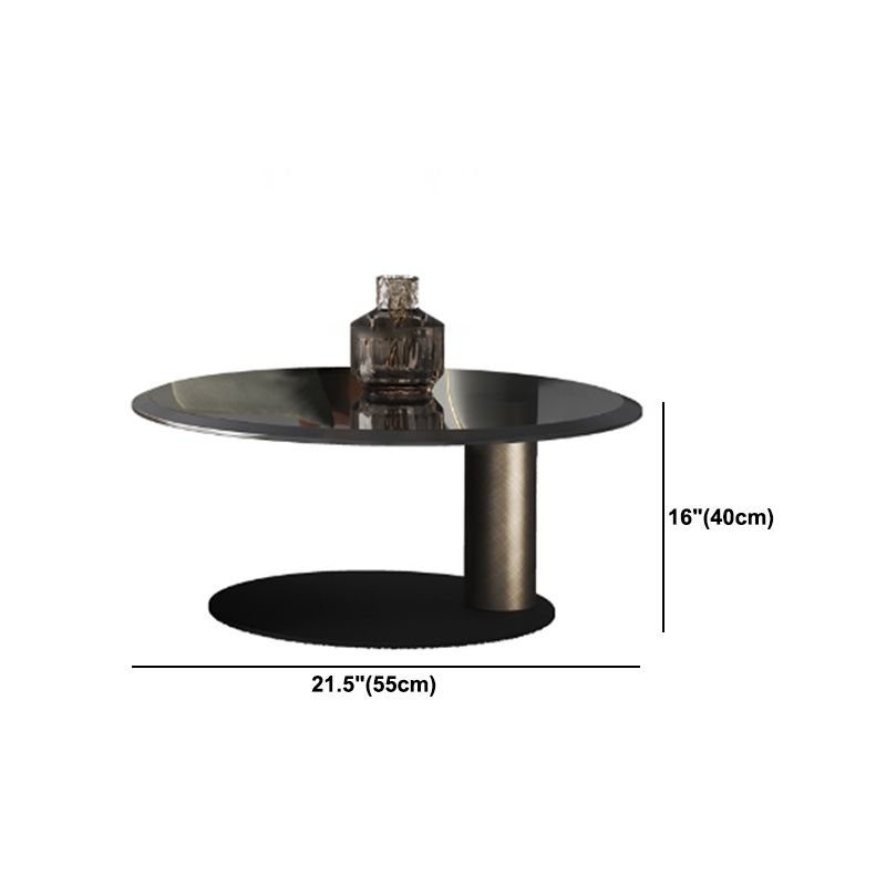 Nordic Style Cocktail Table Walnut/black Wood Round Coffee Table Clearhalo 'Coffee & Accent Tables' 'Coffee Tables' 'coffee_tables' 'furn' 'furn_coffee_tables' 'Furniture' 'furniture_coffee_tables' 'Living Room Furniture' 1200x1200_86c03182-c43f-4805-bbc7-05f1fb74e454