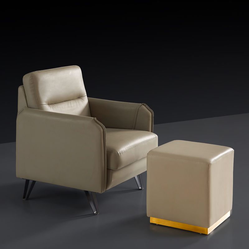 Gorgeous Square Ottoman Pure Color Genuine Leather Water Resistant Footstool Ottoman Clearhalo 'furn' 'furn_ottomans_poufs' 'Furniture' 'Living Room Furniture' 'Ottomans & Poufs' 'ottomans_poufs' 1200x1200_86c067da-78f0-4876-a099-639c3c64df7e