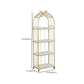 Glam Antique Finish Shelf Bookcase Metal Standard Bookshelf with Rectangular Shelves