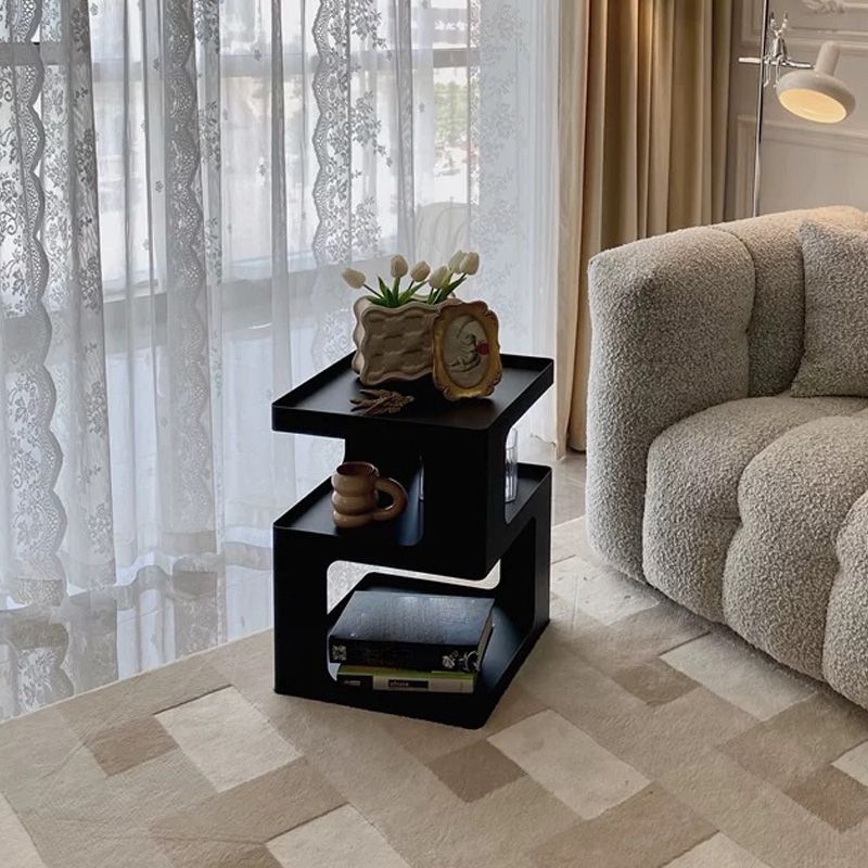 21.7" Tall Block End Table 3-Tier Metal Accent Side Table for Living Room Clearhalo 'Coffee & Accent Tables' 'End & Side Tables' 'end_side_tables' 'furn' 'furn_end_side_tables' 'Furniture' 'Living Room Furniture' 1200x1200_86c146a4-d308-4f04-80c3-5f163e56a58d