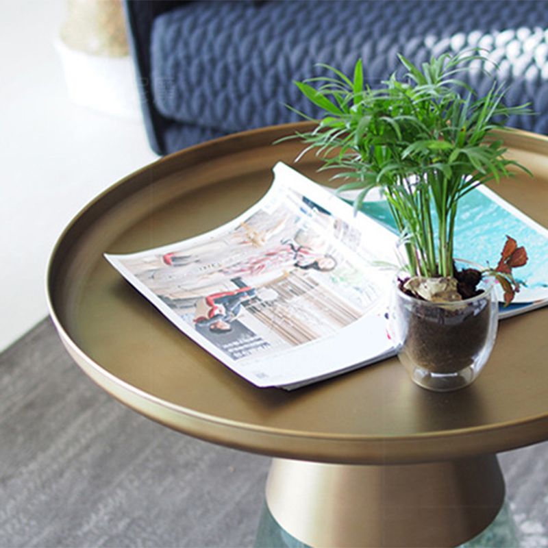 16.5"/20.4" Tall Glass Pedestal Metal Round Tray Top Coffee Table Clearhalo 'Coffee & Accent Tables' 'Coffee Tables' 'coffee_tables' 'furn' 'furn_coffee_tables' 'Furniture' 'Living Room Furniture' 1200x1200_86c36c09-92e6-4fae-9110-dca3685f5a63