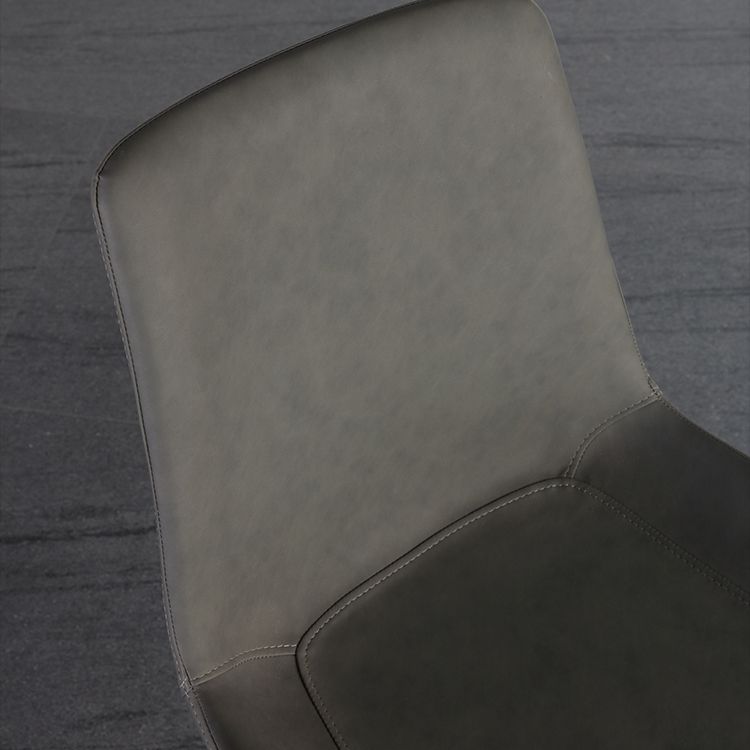 Contemporary Style Leather Dining Chairs Solid Back Chairs with 4 Black Legs (Set of 2) Clearhalo ' kitchen&dining_furn' 'Dining Chairs' 'Dining Tables & Seating' 'dining_chair' 'furn' 'furn_dining_chair' 'Furniture' 'furniture_dining_chair' 'Kitchen & Dining Furniture' 'kitchen' 1200x1200_86c3afcc-3100-46c6-8816-73d4ec4188bb