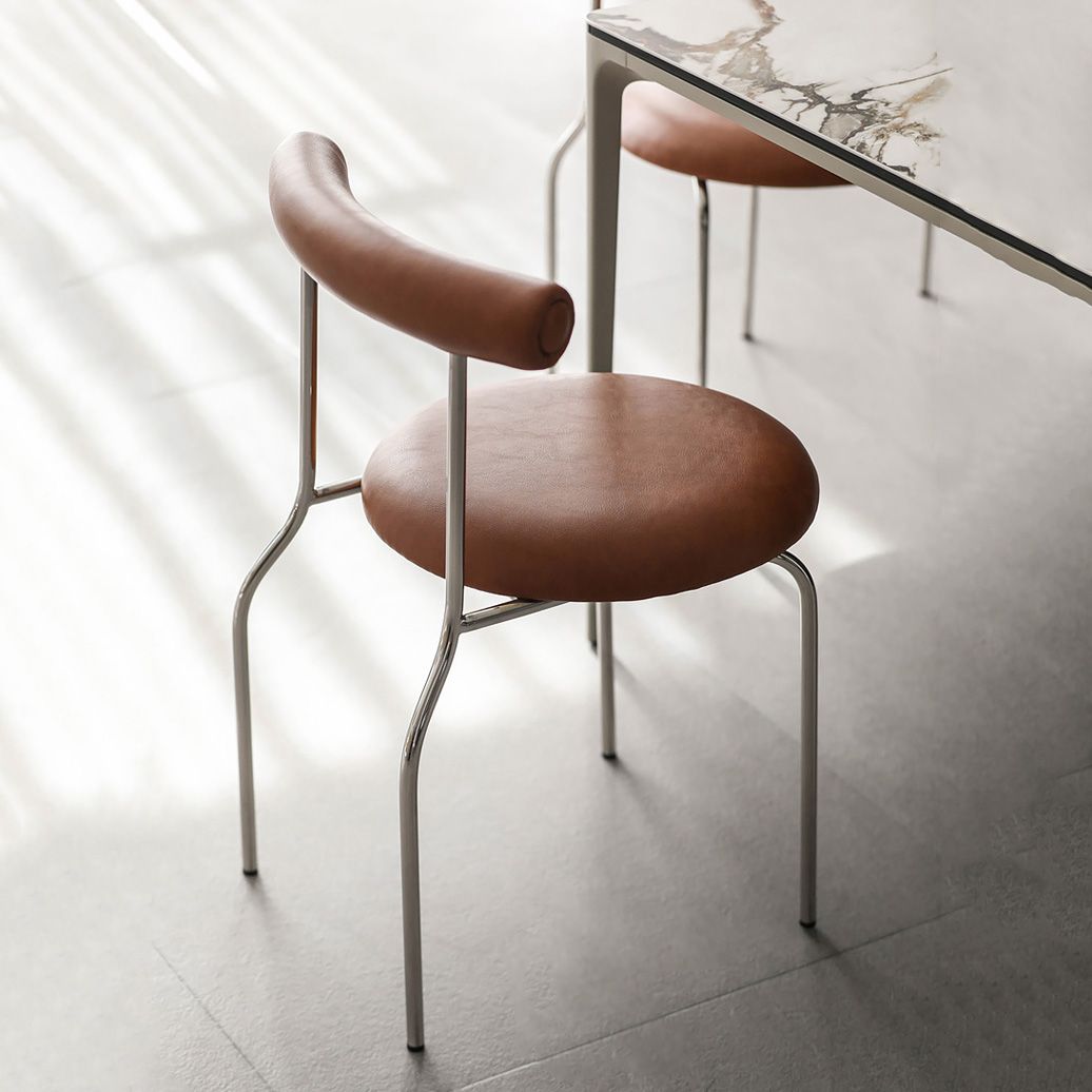 PU Leather Side Chair Modern Style Open Back Stackable Dining Side Chair Clearhalo 'Dining Chairs' 'Dining Tables & Seating' 'dining_chair' 'furn' 'furn_dining_chair' 'Furniture' 'furniture_dining_chair' 'Kitchen & Dining Furniture' 1200x1200_86c41aec-d19d-47e4-a5a3-e30edba644eb