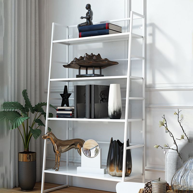 Modern Bookshelf Ladder Metal Open Back Shelf Bookcase with Shelves for Living Room Clearhalo 'Bookcases' 'furn' 'furn_bookcases' 'Furniture' 'Office Furniture' 1200x1200_86c43014-18bf-4d57-9a3f-e72a45545e63