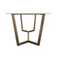 Rectangle Trestle Dining Table Glam Faux Marble Table for Dining Room Kitchen