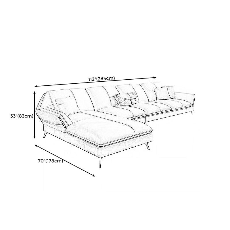 Faux Leather Cushion Back Sectional 32.68"High Pillow Top Arm Sofa with Storage Clearhalo 'furn' 'furn_sectionals' 'Furniture' 'furniture_sectionals' 'kitchen' 'kitchen_sectionals' 'Living Room Furniture' 'Sectionals' 1200x1200_86c4c9a6-f027-445c-a53a-6a304fc23558