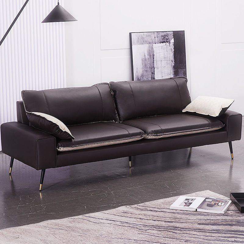 31.4"H Faux Leather Solid Color Square Arm Sofa for Living Room Clearhalo 'Furniture' 'furniture_sofas' 'Living Room Furniture' 'Sofa' 'sofas' 1200x1200_86c5a30e-9b7b-41b0-b77b-9d74e2684b4b