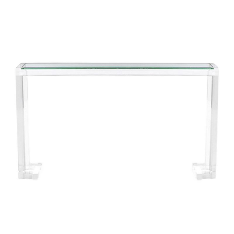 Tavolo di accento rettangolo acrilico moderno tavolo da console a 1 scaffale per sala