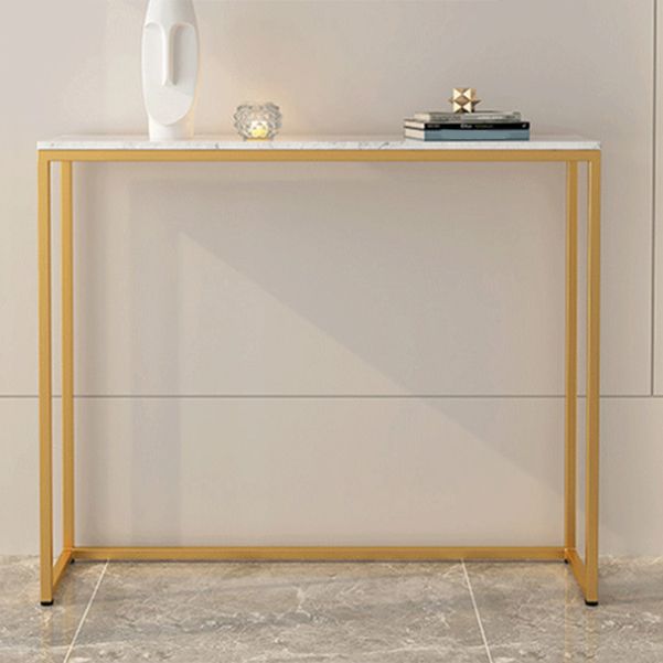 Tavolo accento console rettangolare glam tavolo da divano console di finitura antica in marmo