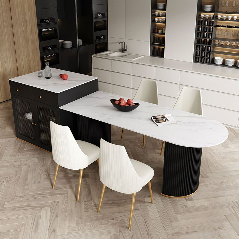 Double Pedestal Dinner Table Traditional Luxury Dining Site Table for Home Clearhalo ' dining_table' 'Dining Tables & Seating' 'Dining Tables' 'furn' 'furn_dining_table' 'Furniture' 'furniture_dining_table' 'Kitchen & Dining Furniture' 'kitchen&dining_furn' 'kitchen' 'kitchen_dining_table' 1200x1200_86c81fa3-4037-42cc-8787-cab93f172760