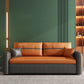 32" Wide Glam Sleeper Sofa Leather Pillow Included Foldable Sleeper Sofa