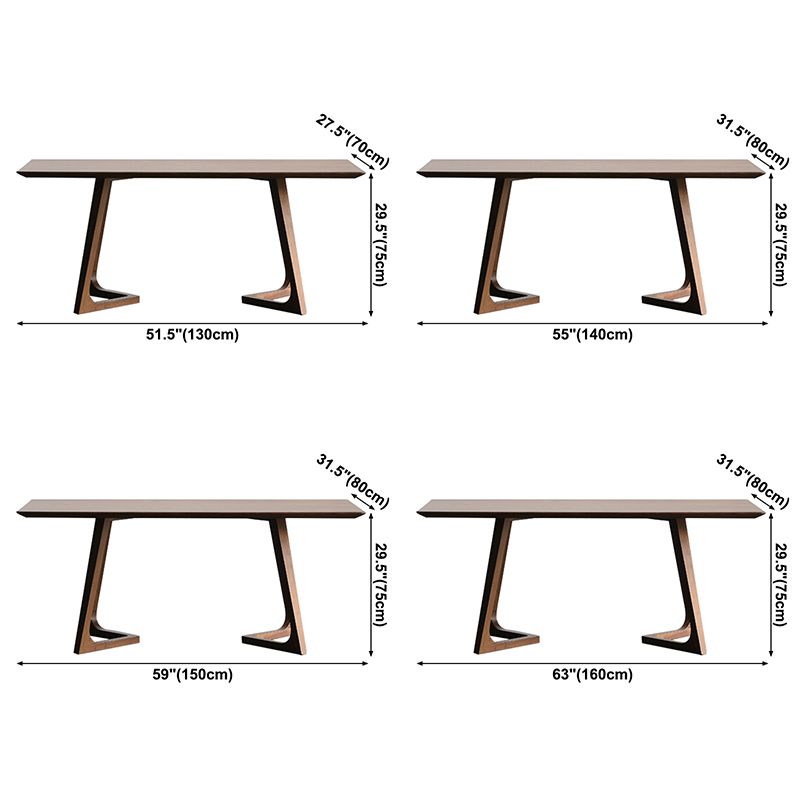 Modern Solid Wood Brown Dining Table Rectangle Shape Dining Table with Double Pedestal Bases Clearhalo ' dining_table' 'Dining Tables & Seating' 'Dining Tables' 'furn' 'furn_dining_table' 'Furniture' 'furniture_dining_table' 'Kitchen & Dining Furniture' 'kitchen&dining_furn' 'kitchen' 'kitchen_dining_table' 1200x1200_86c8ebe2-2f30-499f-a768-f9bd9b929cd2