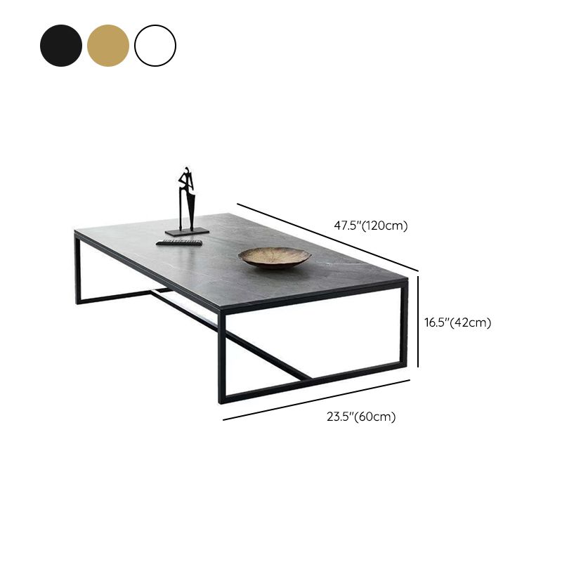 Table basse rectangulaire en bois avec base à tréteaux en acier et table de cocktail