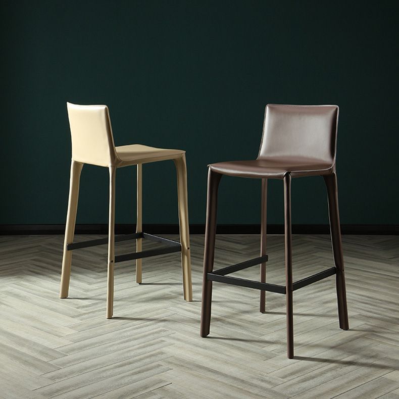 Modern Style Bar-stool Leather Counter Bar Stool with Metal Legs for Kitchen Clearhalo 'Bar Furniture' 'Bar Stools' 'bar_stools' 'furn' 'furn_bar_stools' 'Furniture' 'furniture_bar_stools' 'Kitchen & Dining Furniture' 1200x1200_86ca61a1-48bc-469e-b6a5-cb8820eadb00