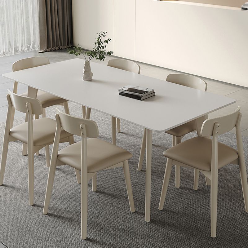 Contemporain 1/2/5/7 Pièces Ensemble de restauration Rectangle Table à manger en pierre pour cuisine