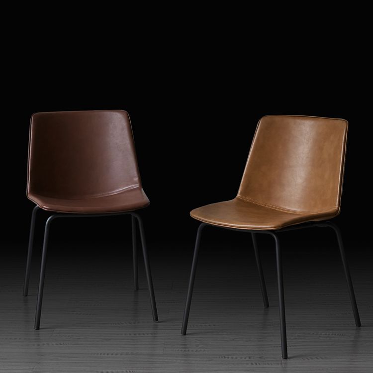 Industrial Metal Dining Room Chair Armless Upholstered Side Leather Chairs for Home Use Clearhalo ' kitchen&dining_furn' 'Dining Chairs' 'Dining Tables & Seating' 'dining_chair' 'furn' 'furn_dining_chair' 'Furniture' 'furniture_dining_chair' 'Kitchen & Dining Furniture' 'kitchen' 1200x1200_86ccd066-7bec-40df-8410-42d7016b4fda