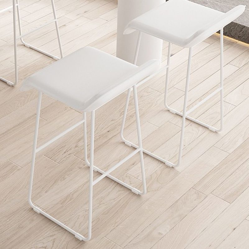 Scandinavian Leather Metal Counter Stools Low Back Bar Stools with Solid Wave Seat Clearhalo 'Bar Furniture' 'Bar Stools' 'bar_stools' 'furn' 'furn_bar_stools' 'Furniture' 'furniture_bar_stools' 'Kitchen & Dining Furniture' 1200x1200_86cd5d96-db21-41e4-ad78-c739092f7dc4
