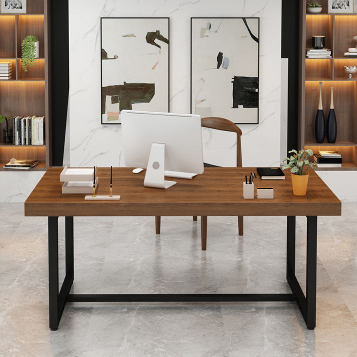 Escritorio de escritura rectangular de madera maciza mesa de reunión de oficina industrial