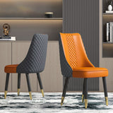 工業スタイルのダイニングチェアフェイクレザーキッチンの椅子と木製の脚