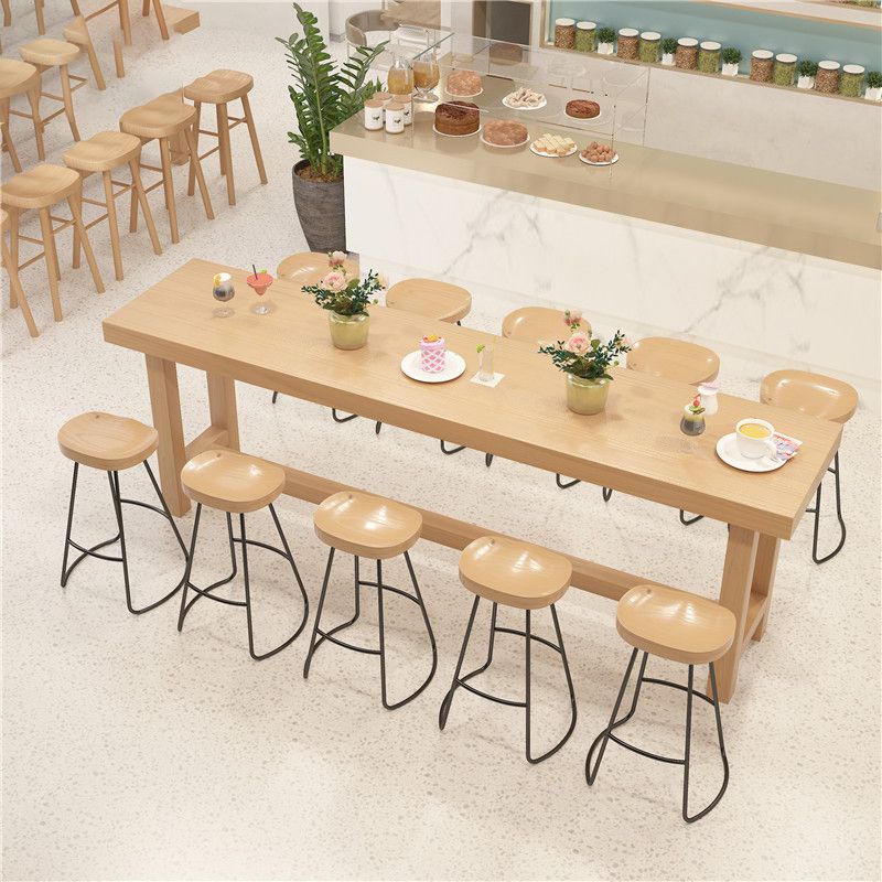 Modern Rectangle Bar Height Table Solid Wood Bar Table with Trestle Base Clearhalo 'Bar Furniture' 'Bar Tables' 'bar_tables' 'furn' 'furn_bar_tables' 'Furniture' 'Kitchen & Dining Furniture' 1200x1200_86d0bd6b-5911-44a8-81c3-faeff434ad5d