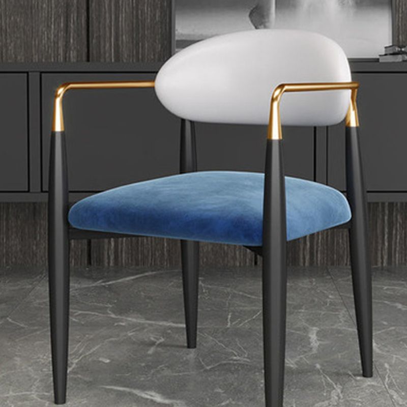 Upholstered Dining Chair Glam Style Open Back Dining Armchair for Indoor Clearhalo 'Dining Chairs' 'Dining Tables & Seating' 'dining_chair' 'furn' 'furn_dining_chair' 'Furniture' 'furniture_dining_chair' 'Kitchen & Dining Furniture' 1200x1200_86d0c3d5-96f6-4500-85a8-4086166fd97d