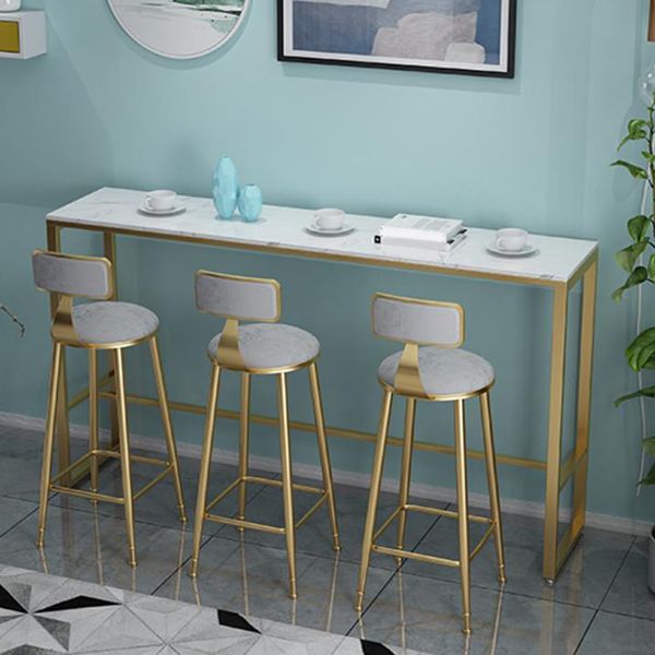 Tavolo da pub di base in metallo glam rettangolo barra di altezza barra per interno