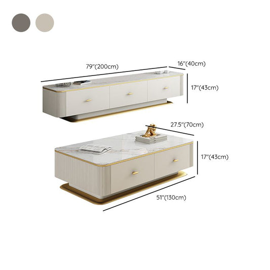 Caffè in ardesia o tavolo finale con cassetti di stoccaggio blocco contemporaneo