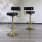 Tabouret de bar rotatif glam rotatif tabouret de comptoir en faux cuir pour la maison
