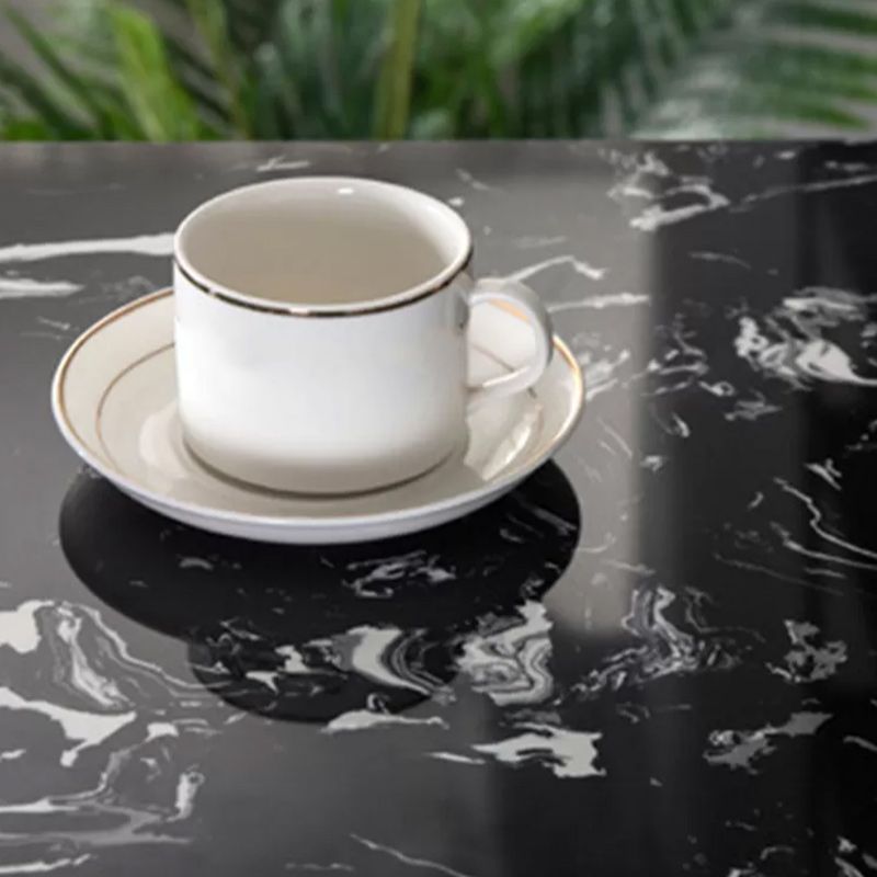 Stone Bar Dining Table Glam Bar Table with Double Pedestal for Living Room