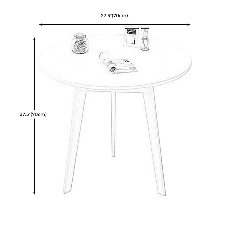 Tavolo da laterale del soggiorno in legno rotondo 3 gambe tavolino in bianco/naturale