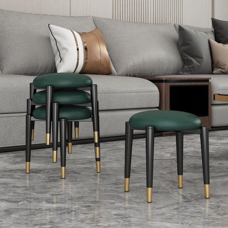 Luxury Ottoman Velvet Tear Resistant Solid Color Round Ottoman with Metal Legs Clearhalo 'furn' 'furn_ottomans_poufs' 'Furniture' 'Living Room Furniture' 'Ottomans & Poufs' 'ottomans_poufs' 1200x1200_86d54da5-8b0f-469b-a27b-7dda5ce86b11