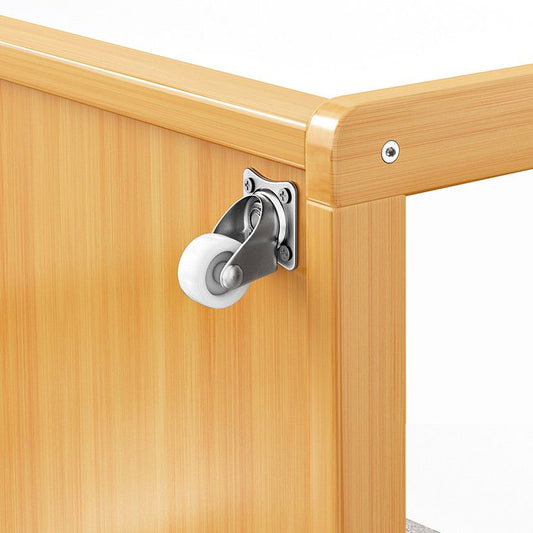 Mesa de noche de madera y vidrio mesa de noche minimalista moderna con ruedas