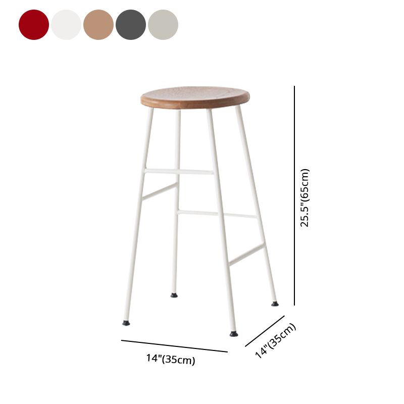 Round Modern Counter Bar Stool Armless Indoor Bar Stool with Footrest and Steel Base Clearhalo 'Bar Furniture' 'Bar Stools' 'bar_stools' 'furn' 'furn_bar_stools' 'furniture_bar_stools' 'Kitchen & Dining Furniture' 'kitchen&dining_furn' 'kitchen' 'kitchen_furn' Furniture' 1200x1200_86d5b460-5fee-4b1e-81ec-f989fa34ae37