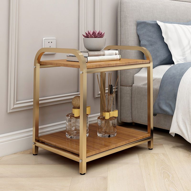 Wooden and Metal Bedside Cabinet Modern Minimalist Open Bedside Table with Legs Clearhalo 'Bedroom Furniture' 'furn' 'furn_night_stand' 'Furniture' 'night_stand' 'Nightstands' 1200x1200_86d5fa08-d43b-4db1-96f7-f6d971c05e47
