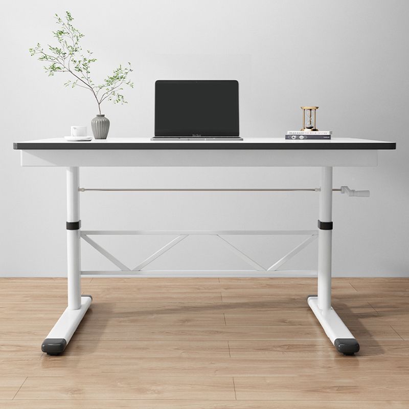 Modern Office Desk Manufactured Wood Adjustable Height Writing Desk Clearhalo 'furn' 'furn_office_desk' 'Furniture' 'Office Desks' 'Office Furniture' 'office_desk' 1200x1200_86d9677e-4825-4ed0-8d51-a9f32c72175b