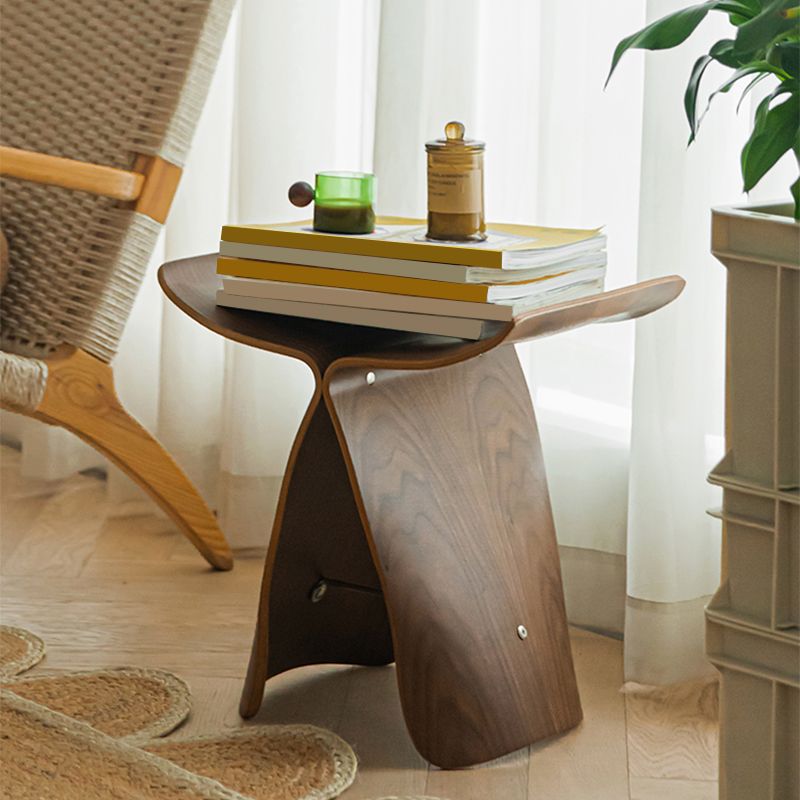 12" Wide Contemporary Corner Table Solid Wood Accent Side Table