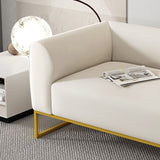 Modern 27.55" H Wood Frame Tuxedo Arm Sofa in White for Living Room Clearhalo 'furn' 'furn_sofas' 'Furniture' 'Living Room Furniture' 'Sofa' 'sofas' 1200x1200_86d9f4d2-17ec-4e59-af66-aa41fa5f602d