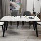 Mesa de comedor de tono blanco de mármol Simplicidad de 4 patas para comedor para comedor