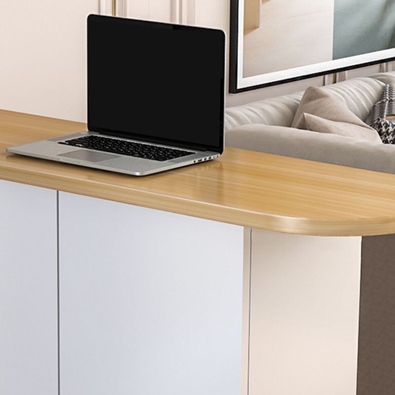 Table à manger à barre en bois contemporain avec rangement pour le salon