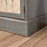 Birch Wood Storage Cabinet for Home Traditional Matte Finish Cabinet with Garment Rod