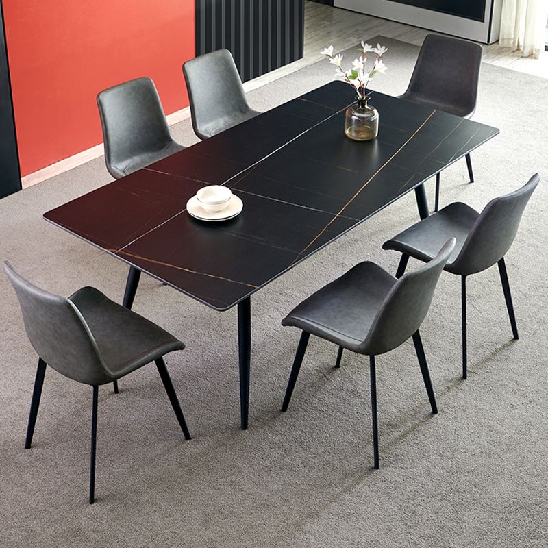 Industrial Style Side Chair Faux Leather Side Dining Chair with Metal Base Clearhalo 'Dining Chairs' 'Dining Tables & Seating' 'dining_chair' 'furn' 'furn_dining_chair' 'Furniture' 'Kitchen & Dining Furniture' 1200x1200_86da5b68-0338-45a1-a926-331c03f62ba7