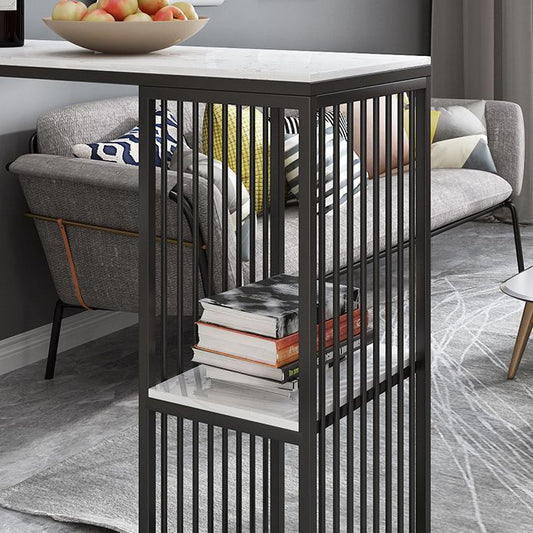 Industrielle 1/3 Stücke Tisch Set Rechteck Marmorentisch mit hohen Stühlen